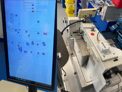 Tracking sewing machines in a factory