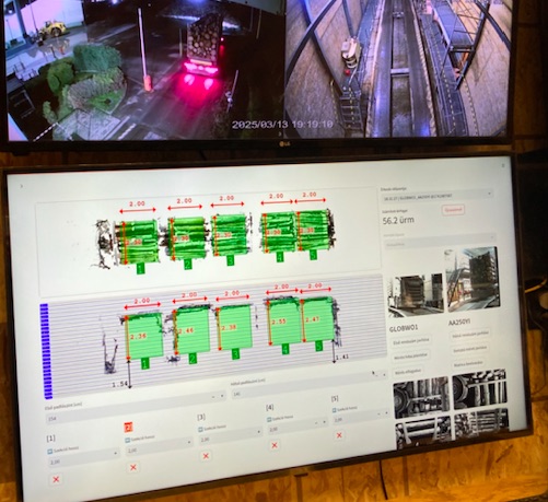 Automated wood volume measurement system for trucks